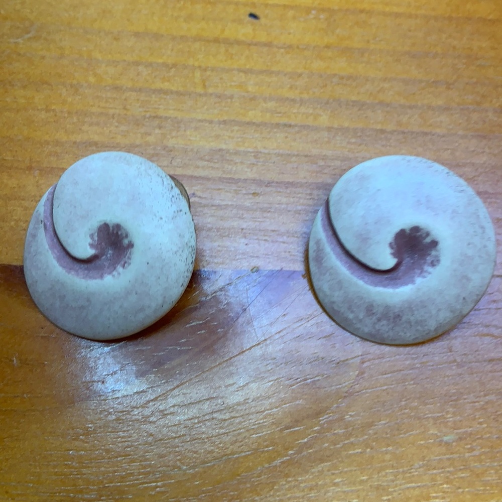 Pale pink shell studs